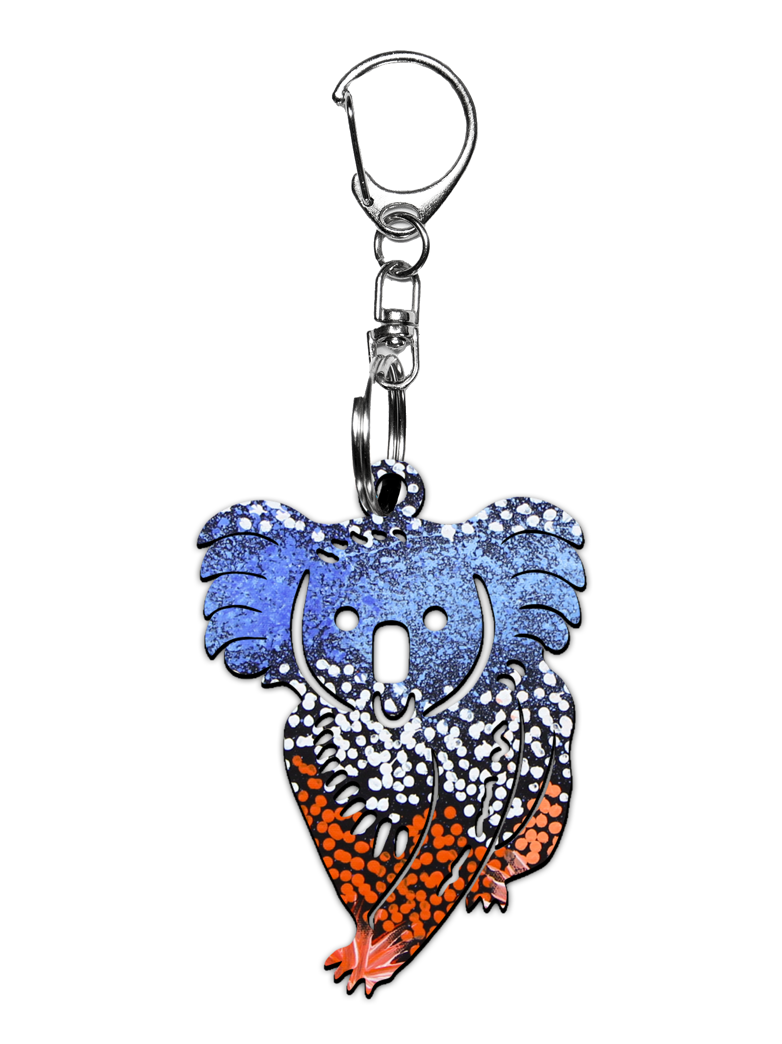 Koala Shape Wooden Keyring (Australian Made) - Samantha Daniel Napangati