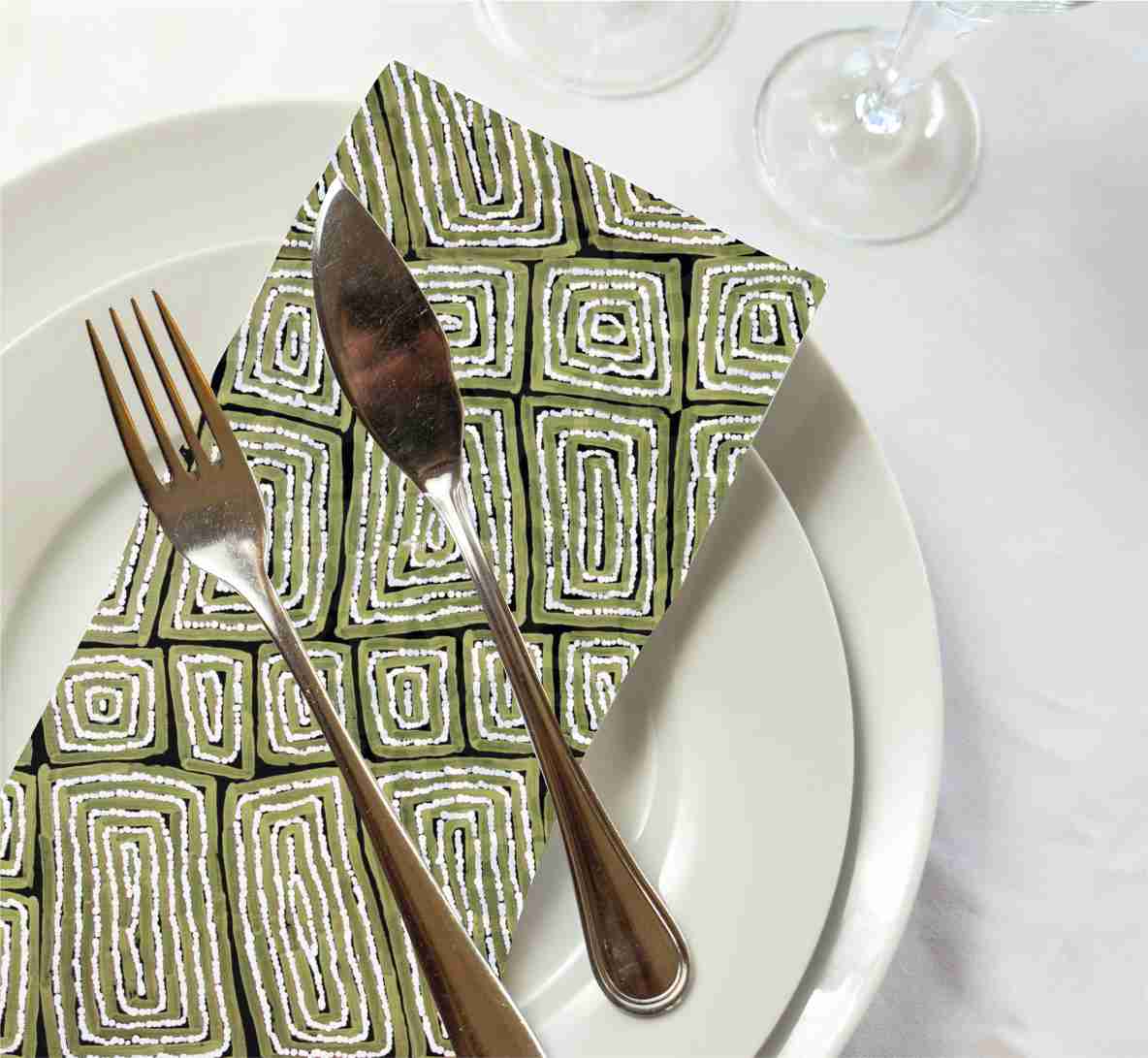 Napkin Thomas Tjapaltjarri Khaki | Set of 4