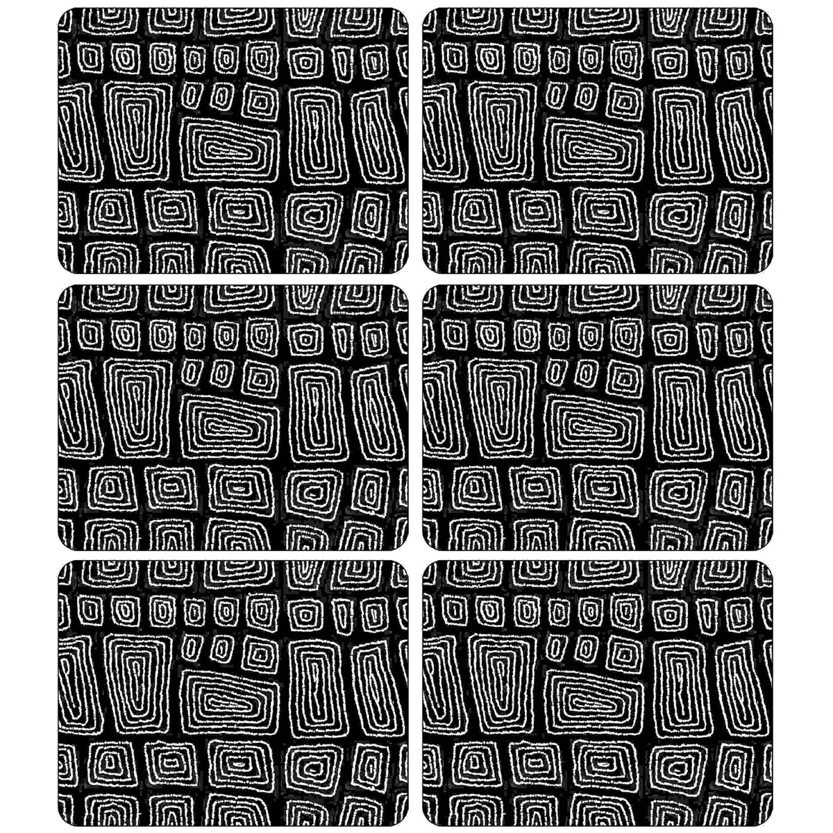 Placemats Thomas Tjapaltjarri Black | Set of 6