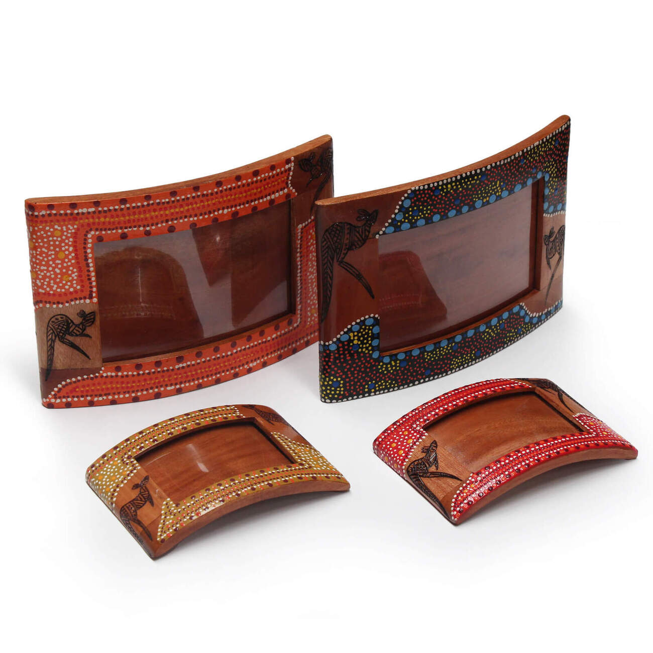 Curved Wood Photo Frame Burnt Painted