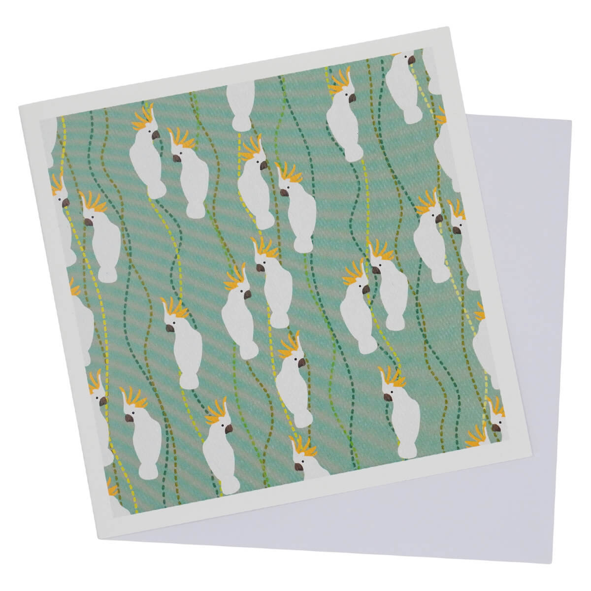 Greeting Card White Cockatoo Rain Forest