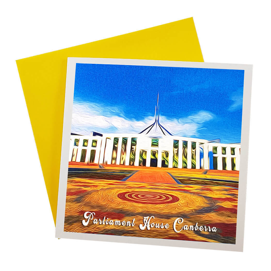 Greeting Card Canberra Parliament House Orange