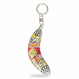 Hand Painted Boomerang Keyring - Debra McDonald