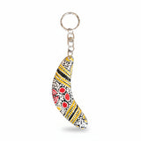 Hand Painted Boomerang Keyring - Glenys Gibson
