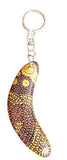 Hand Painted Boomerang Keyring - Alison Munti Riley Orange