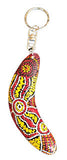 Hand Painted Boomerang Keyring - Alison Munti Riley Red/Yellow