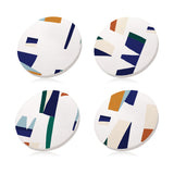 Ceramic Coasters Abstract Artistic Shapes | Set of 4