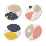 Ceramic Coasters Abstract Semicircles | Set of 4