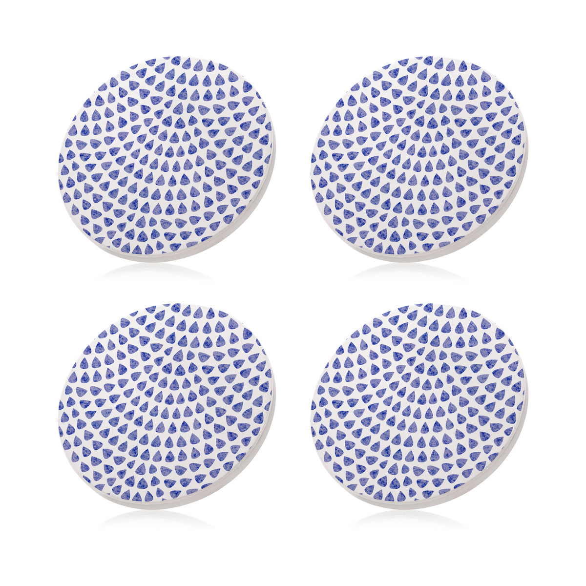 Ceramic Coasters Drops Blue | Set of 4