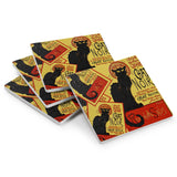 Ceramic Coasters Le Chat Noir | Set of 4