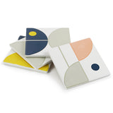 Ceramic Coasters Abstract Semicircles | Set of 4