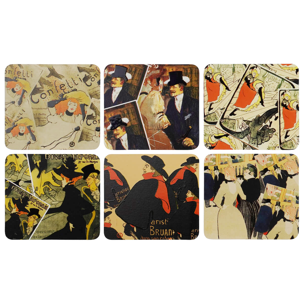 Coasters Toulouse Lautrec | Set of 6