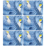 Placemats White Cockatoo Blue Leaves | Set of 6