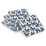 Ceramic Coasters Butterflies Blue | Set of 4