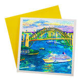 Greeting Card Harbour Bridge & Cruise Ship