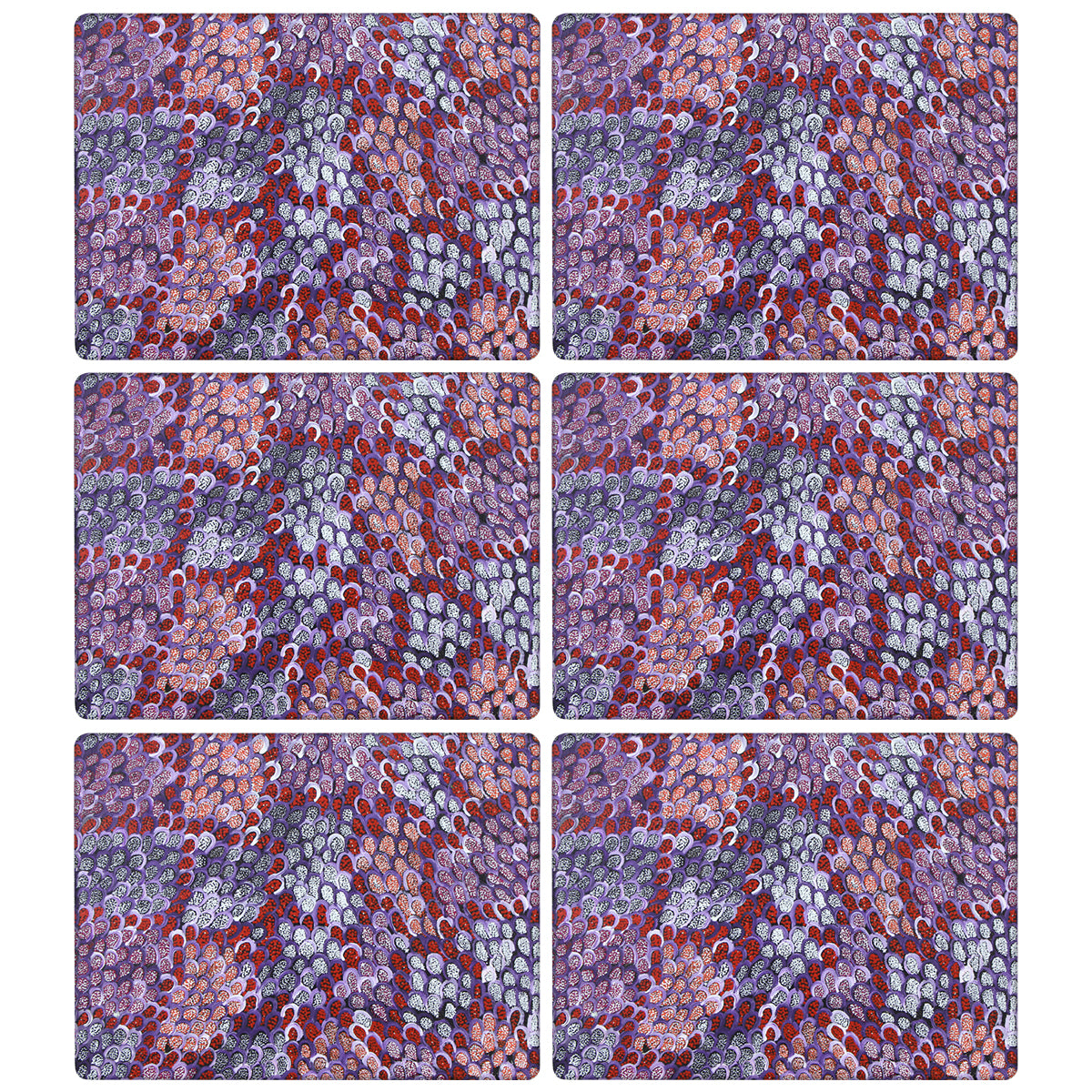 Placemats Cindy Wallace Purple | Set of 6